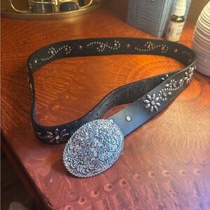 Leather western belt